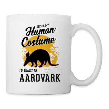 Erdferkel Human Costume Halloween Aardvark - Mug - white - Right