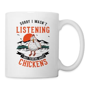 Chickens, Farmer, Chicken, Farmer, Chicken - Mug - white - Right