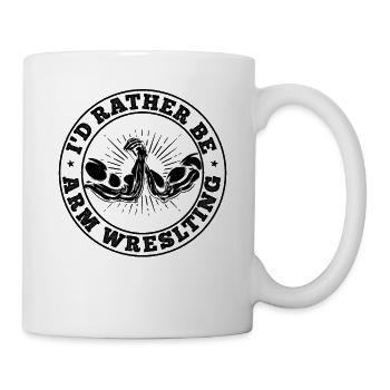 Armwrestling Arm Wrestler - Je préfère être des bras de fer - Mug blanc - blanc - Droite