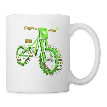 Pixel BMX Dirtbike Mountainbike - Tasse - Weiß - Rechts
