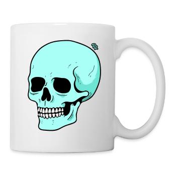 Crâne de dessin animé drôle - Mug blanc - blanc - Droite