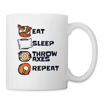 Manger Dormir Lancer Haches Répéter Hache Lancer Jeu Hache - Mug blanc - blanc - Droite