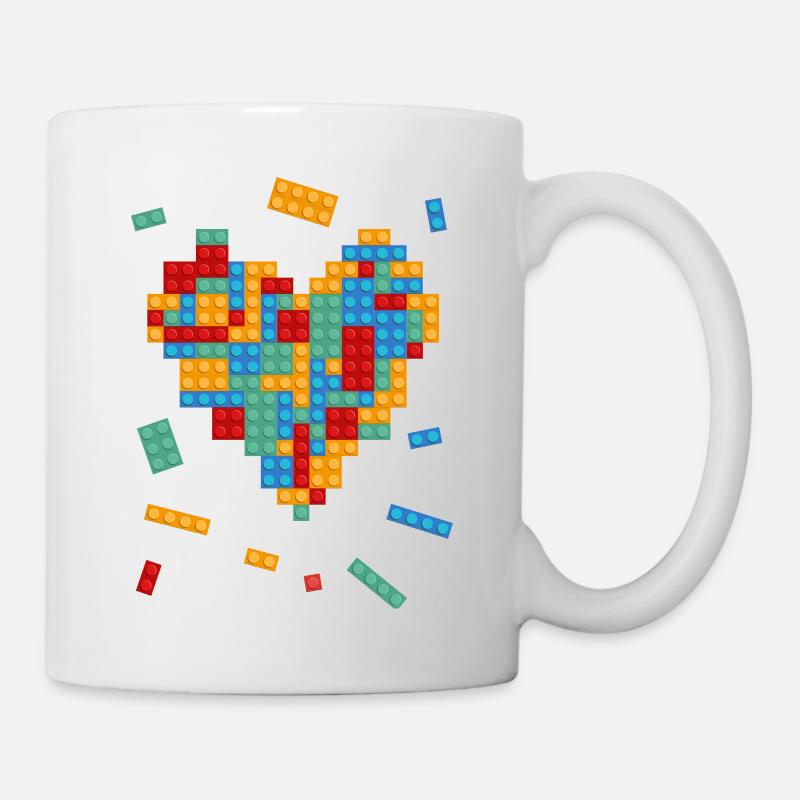 Valentinstag Herz Bausteine Konstrukteur Architekt - Tasse - Weiß