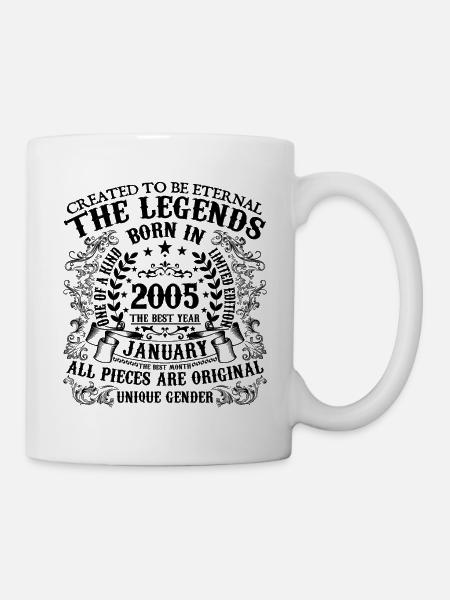 Geburtstag 2005 Januar 2005 geboren im Januar 2005 - Tasse - Weiß