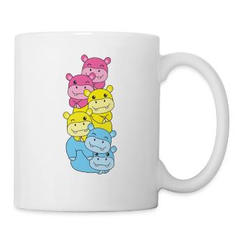 Pansexuel Drapeau Fierté LGBTQ Hippopotame mignon - Mug blanc - blanc - Droite