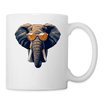 Cool Elephant with Sunglasses – Casual - Mug - white - Right