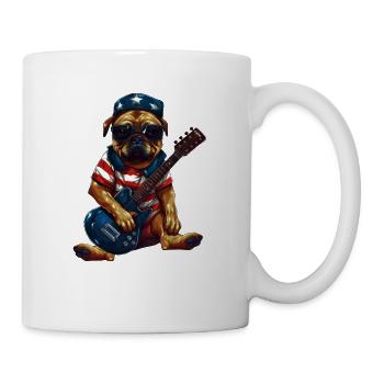 Guitariste carlin à bascule avec drapeau américain - - Mug blanc - blanc - Droite
