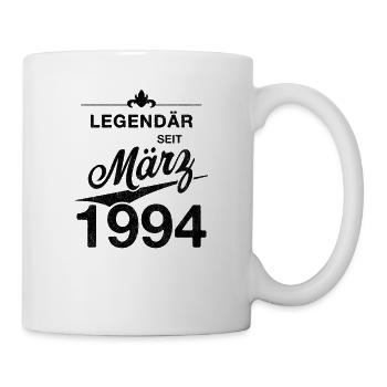 30. Geburtstag Legendär März 1994 Jahrgang 94 - Tasse - Weiß - Rechts