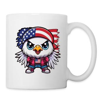 Amerikanische Flagge Teenager Adler - Tasse - Weiß - Rechts