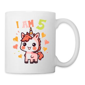 I'm 5 years old Horses Horse 5th birthday - Mug - white - Right