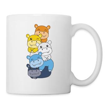 Aroace drapeau fierté LGBTQ mignon hippopotame pile - Mug blanc - blanc - Droite