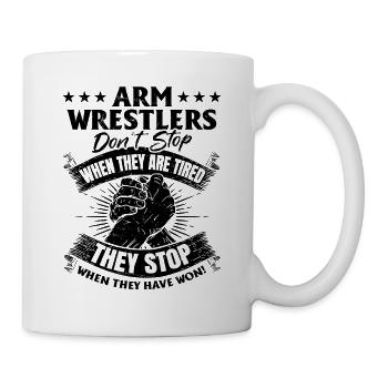 Bras de fer Dire Bras de fer Bras de fer Lutteurs - Mug blanc - blanc - Droite