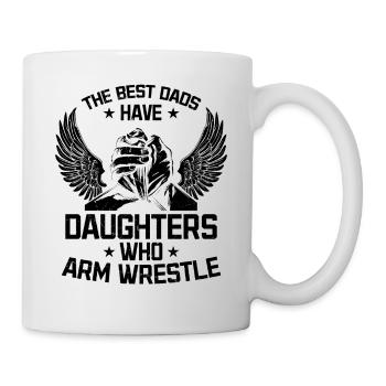 Bras de fer - Les meilleurs papas ont des filles qui ar - Mug blanc - blanc - Droite