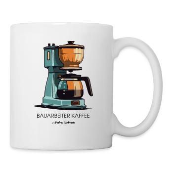 Der Beste Kaffee: Bauarbeiter Kaffee - Tasse - Weiß - Rechts