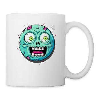 Augen weit offen: Schock, ein Zombie - Tasse - Weiß - Rechts