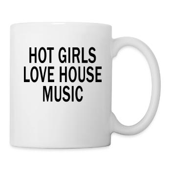 Hot Girls Love House Musique DJ Techno Rave EDM - Mug blanc - blanc - Droite