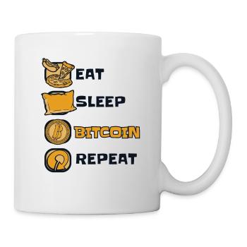 Eat Sleep Bitcoin Repeat Crypto-monnaie Blockchain - Mug blanc - blanc - Droite