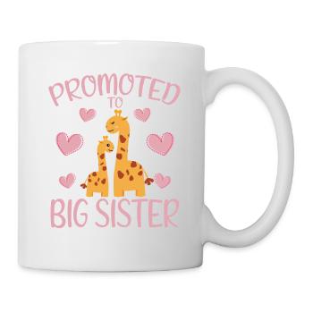 Cute Giraffe Promoted To Big Sister For Girls - Tasse - Weiß - Rechts