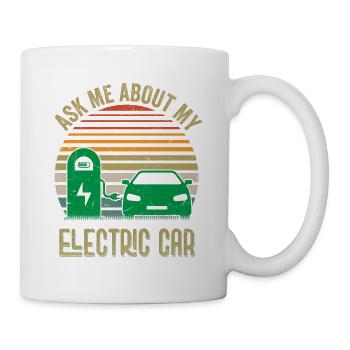 Ask Me About My Electric Car Driver EV Car - Mug - white - Right