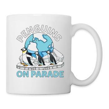 Funny Antarctic Penguins On Parade Wildlife - Mug - white - Right