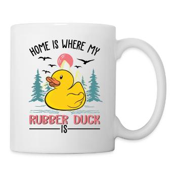 La maison, c’est là où se trouve mon canard en caoutchouc, le canard en caoutchouc - Mug blanc - blanc - Droite