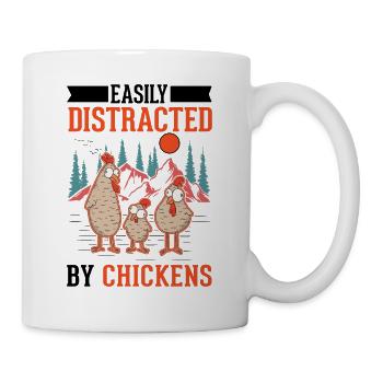 Facilement distrait par les poules Hühner Hühnchen - Mug blanc - blanc - Droite