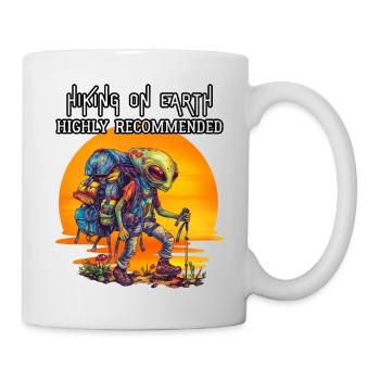 Hiking on Earth highly recommended. Alien, Hiking - Mug - white - Right