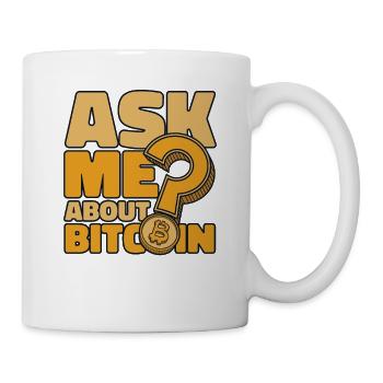 Posez-moi des questions sur la crypto-monnaie Bitcoin Crypto - Mug blanc - blanc - Droite