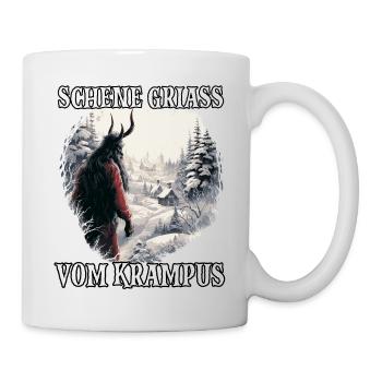 Krampus T Dämonischer Weihnachtsmann Kramperl - Tasse - Weiß - Rechts