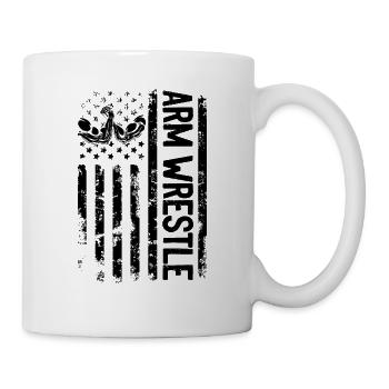 Bras de fer Bras de fer Drapeau américain Bras de fer - Mug blanc - blanc - Droite