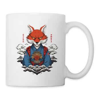 Kitsune Yokai Kimono Ukiyo-E Retro Japan Design - Mug blanc - blanc - Droite