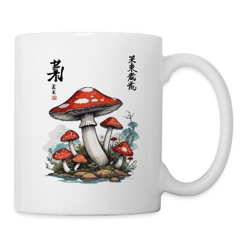 Japanese Mushrooms Vintage Aesthetic Cottagecore - Mug - white - Right