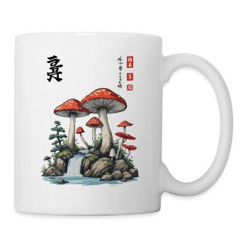 Mushroom Asian Toadstools Kanji Characters Mushrooms - Mug - white - Right