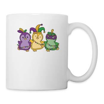 Mardi Gras Pinguin Faschings Kostüm - Tasse - Weiß - Rechts