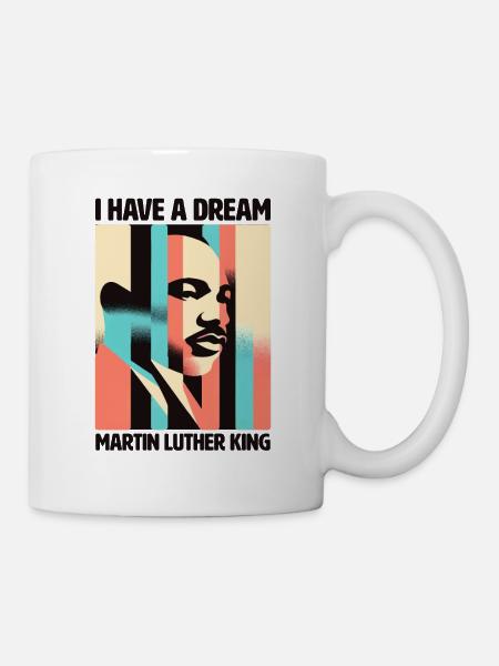 Vision eines Traums MLK Inspirierendes Porträt - Tasse - Weiß