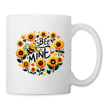 Bee Mine: Skurrile Biene & Blumen verspielt - Tasse - Weiß - Rechts