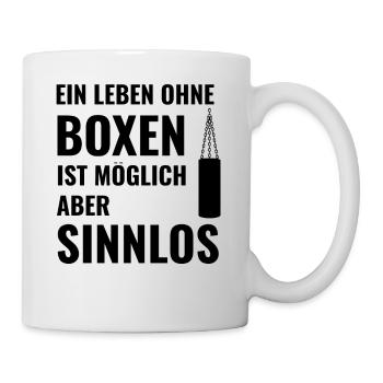 Boxen Boxsport Kampfsport Motto - Tasse - Weiß - Rechts