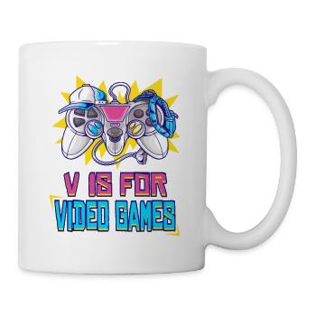 V is for Video Games: Stylish Controller Design - Mug - white - Right