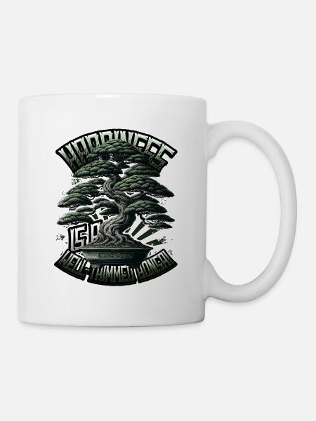 Japanischer Bonsai - Tasse - Weiß