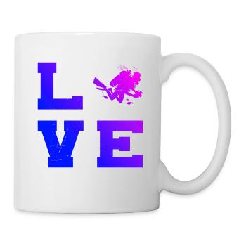 Free Dive Diving Ladies Diver Scuba Diving - Mug - white - Right