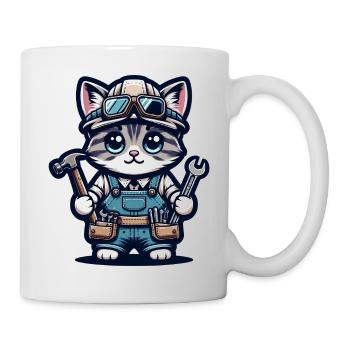 Artisan de chat mignon - Mug blanc - blanc - Droite