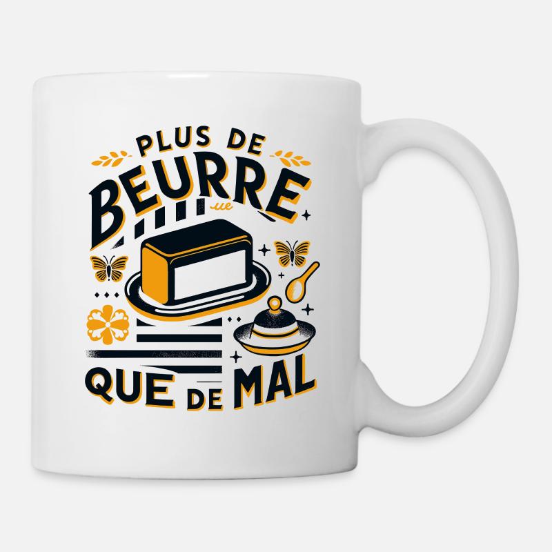Beurre Breton Plus Que Mal Humour Breizh Bretagne - Mug blanc - blanc