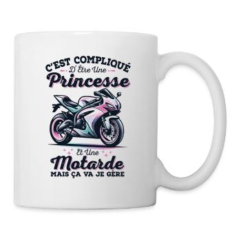 Prinzessin Biker Humor Geschenk für Ehefrau Motorrad - Tasse - Weiß - Rechts