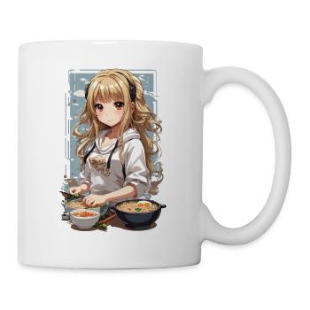 Anime Girl Ramen Liebe Manga Nudelsuppen Design - Tasse - Weiß - Rechts