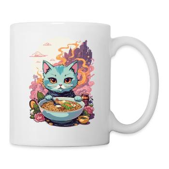 Ramen Katze Kawaii Anime Japan Food Design - Tasse - Weiß - Rechts