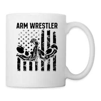 Bras de fer Drapeau américain Bras de fer Bras de fer - Mug blanc - blanc - Droite