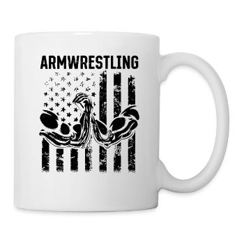 Armwrestling US Flag Arm Wrestler Arm Wrestling - Tasse - Weiß - Rechts