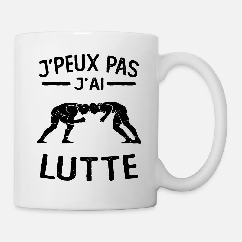 Ich kann nicht, ich kämpfe mit Geschenkhumor - Tasse - Weiß