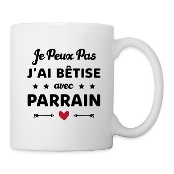 je peux pas j ai bêtise avec Parrain - Mug blanc - blanc - Droite