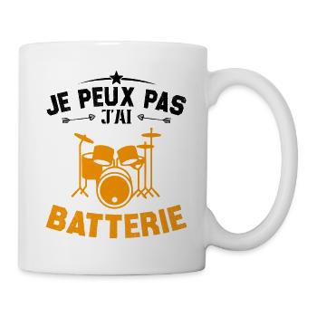 Je peux pas jai batterie - Mug blanc - blanc - Droite
